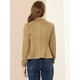 thumbnail image 5 of Chaqueta de Gamuza Sintética Allegra K Caqui L, 5 of 6