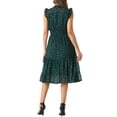 thumbnail image 3 of INSPIRE CHIC Women's Chiffon Dress Sleeveless Smocked Waist Gilding Metallic Stars Party Dress L Dark Green, 3 of 6