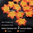 thumbnail image 4 of 2-Pack Maple Leaf LED String Lights, 20ft Battery-Operated Autumn Decor for Thanksgiving, Christmas Trees & Indoor/Outdoor Parties (40 Warm White LEDs), 4 of 5