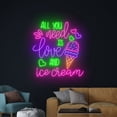 thumbnail image 4 of Handmadetneonsign Custom All You Need Is Love And Ice Cream Neon Sign, Ice Cream Cone Neon Light, 4 of 5