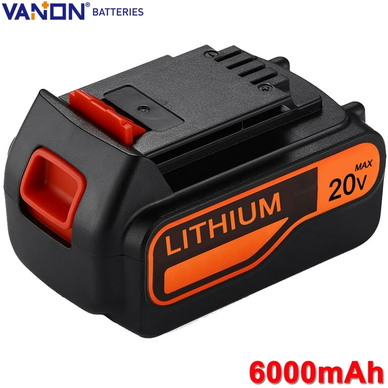 6.0Ah for Black Decker 20 Volt Lithium-Ion Battery LB2X4020-OPE Lbxr20 Lbx20 20V