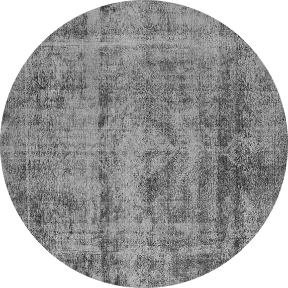 Ahgly Company Indoor Round Oriental Gray Industrial Area Rugs, 4' Round