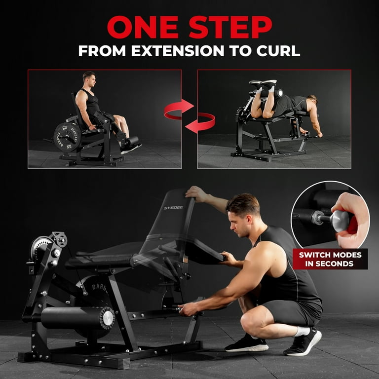 Syedee Leg Extension and Curl Machine, Adjustable Leg Curl Machine