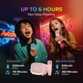 thumbnail image 3 of myFirst Voice 2 Kids Karaoke Machine: Portable Bluetooth Speaker, Wireless Microphone with 5 Voice Changers (Pink), 3 of 11