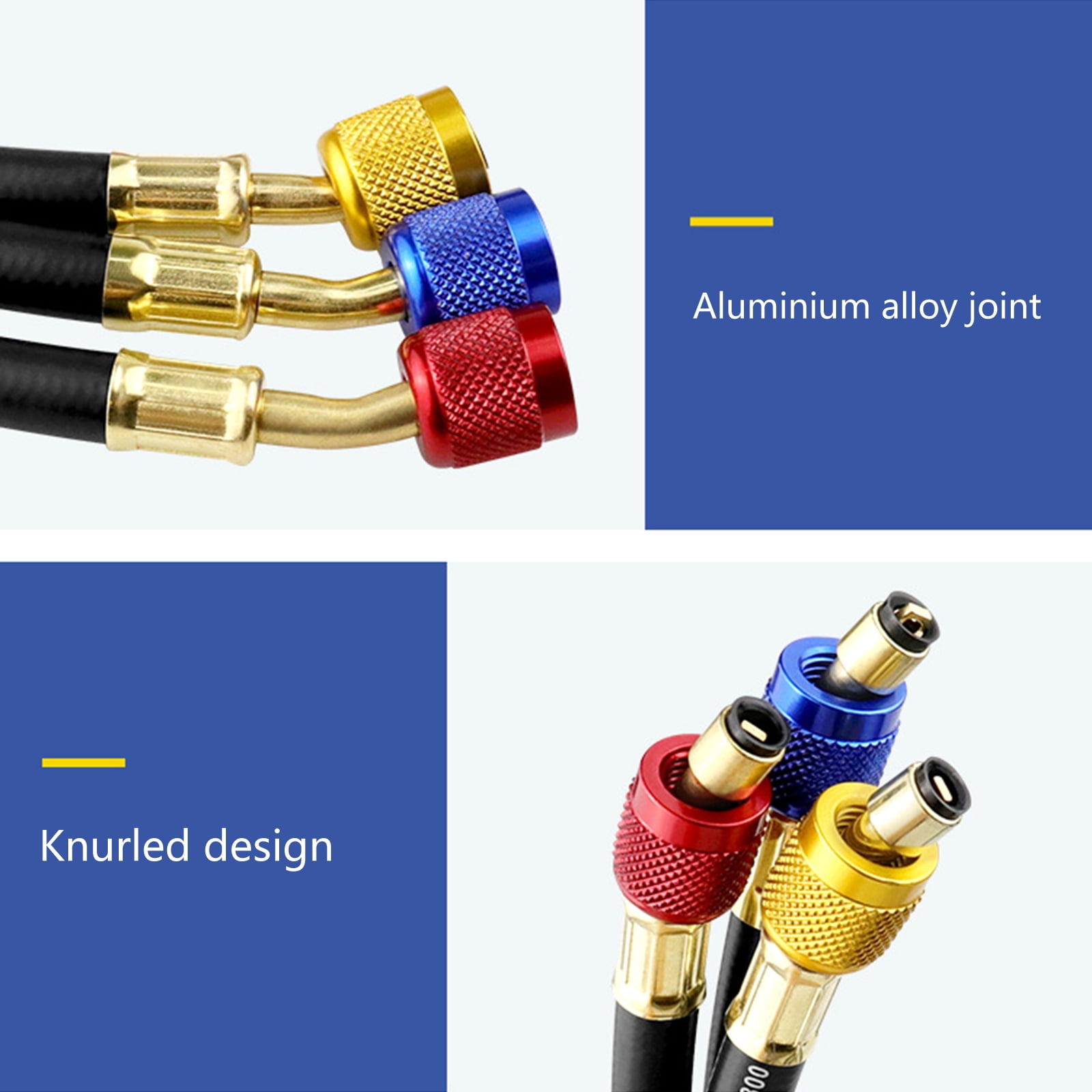 Refrigerants HVAC Manifolds Gauges Hose ,Charging Hoses with Valves for HVAC R22 R502 R1234YF