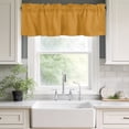 thumbnail image 4 of Pure Ginger Yellow Kitchen Valances for Windows, Modern Solid Color Minimalist Art Bathroom Window Valances 54x18 Inch Rod Pocket Window Treatments Valance Curtains for Living Room Bedroom Decor, 4 of 9