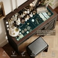 thumbnail image 3 of 43.4" Makeup Vanity Table, Vanity Desk with Storage Drawers & Cushioned Stool, Adjustable Brightness, Dressing Table for Women Girls Bedroom, Black, 3 of 7