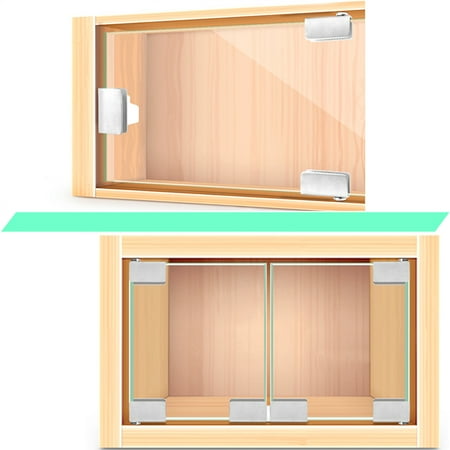 Electronicheart Glass Door Pivot Hinge Stainless Steel Clamp Silver Tone Showcase Cabinet Clips Canada Glass Door Pivot Hinge Stainless Steel, Pivot Hinges For Glass Cabinet Doors