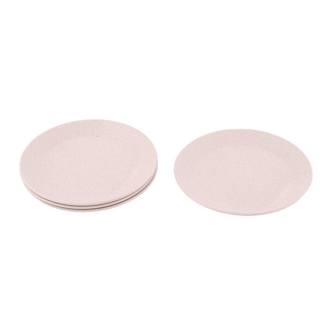 Household Restaurant Round Design Food Snack Dessert Dish Plate Beige 4 Pcs by