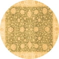 thumbnail image 1 of Ahgly Company Indoor Round Oriental Brown Traditional Area Rugs, 4' Round, 1 of 4