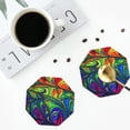 thumbnail image 4 of Naloa Pride Rainbow Leather Coasters for Drinks, Durable Drink Coasters 4 Set for Tabletop Protection, Luxurious Home Décor and Housewarming Gift ( {designName})Octagon, 4 of 6