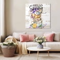 thumbnail image 5 of Hello Spring Wall Art Painting on Canvas, Purple Floral Botanical Coffee Cups Canvas Art Home Prints Wall Art Framed Modern Artwork for Living Room Bedroom Wall Decor 20x20in, 5 of 9