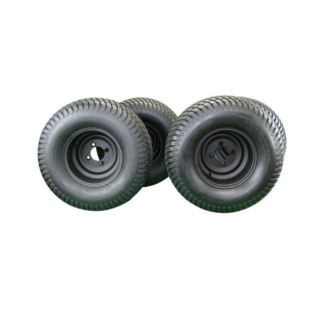 Antego Tire and Wheel 22x11.00-10 Turf tire with 10x7 Matte Black Wheels for Golf Cart (Set of 4)