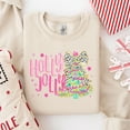 thumbnail image 2 of Holly Jolly Sweatshirt | Pink Christmas Tree Bow Design | Festive Holiday Pullover, 2 of 5