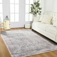 thumbnail image 3 of Wondo Floral Washable Rugs, 5x8 Area Rug for Living Room, Soft Large Boho Bedroom Rug, Botanical Non Slip Ultra Thin Floor Carpet for Dining Room Nursery Office, Light Pink, 3 of 7