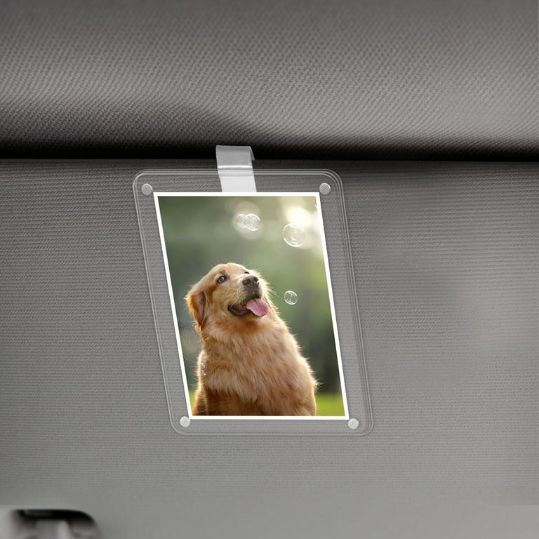 ZephyrHome Transparante acryl magnetische fotolijst voor autozonneklep, gepersonaliseerde magnetische fotohouder, autohouder, voor vizier, dubbelzijdige magnetische fotolijst 9 x 6 cm