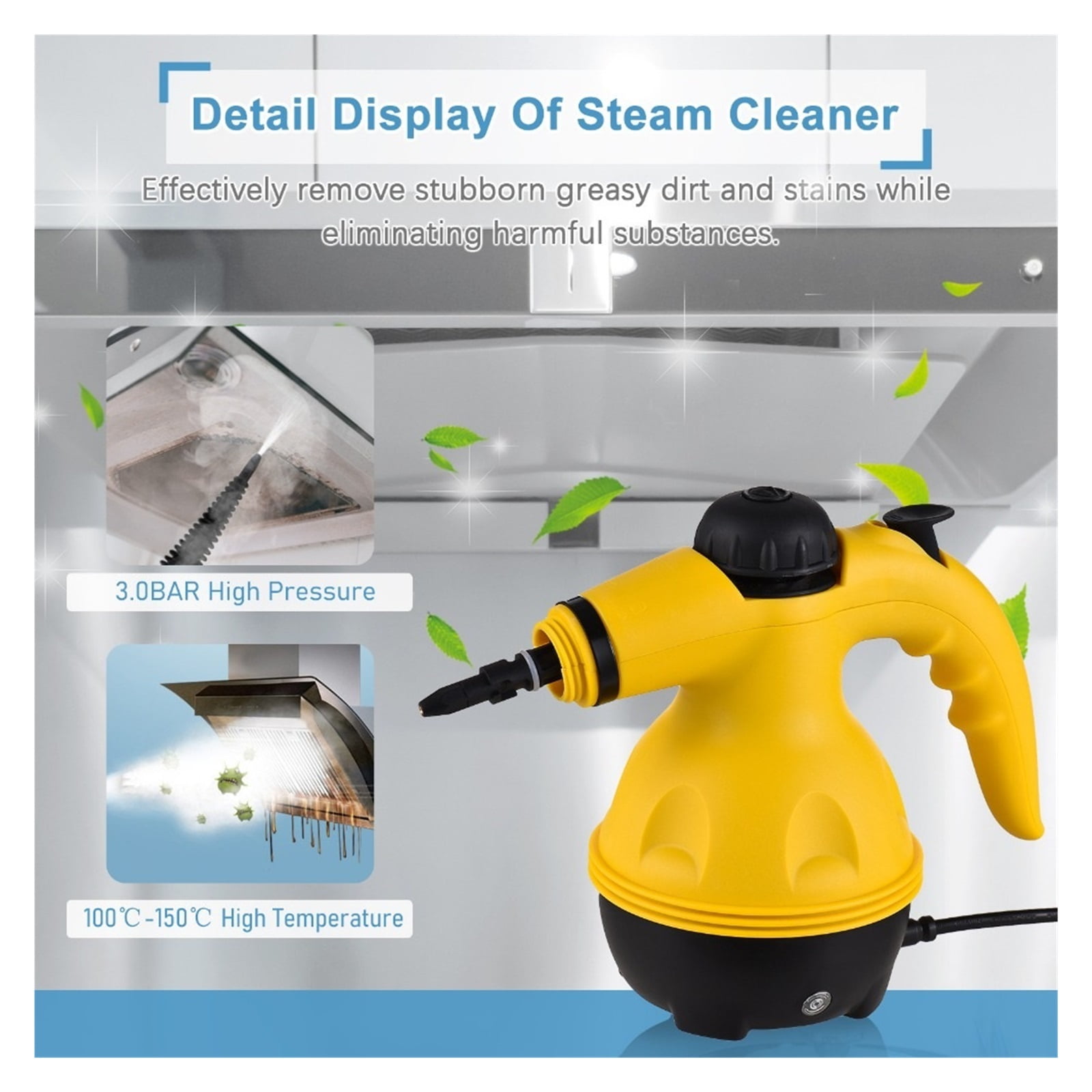 Handheld Electric Steam Cleaner, High Temperature Pressure Sterilization Air Conditioning Kitchen Hood Car Cleaning Machine ,Efficient Cleaning