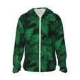 thumbnail image 1 of Fotbe Green Leave Fern Chaqueta con Protección Solar UPF 50+ para Hombre y Mujer, Camisa con Capucha y Bolsillos-Medium, 1 of 7