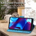 thumbnail image 3 of for Moto G Pure Phone Case Wallet,Women Butterfly Embossed PU Leather Protective Phone Case with Kickstand Card Holder Slots Wrist Strap Flip Cover for Motorola Moto G Pure(Blue), 3 of 14