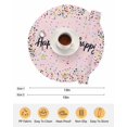 thumbnail image 6 of 13 Inch Round Placemats Set of 6, Happy Birthday Non Slip Heat Insulation PP Table Mats, Pink Modern Abstract Art Washable Place Mats for Kitchen Dining Party Table Decor, 6 of 7