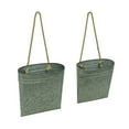 thumbnail image 1 of Set of 2 Galvanized Grey Metal Hanging Baskets - Rustic Country Indoor and Outdoor Planters for Western Farmhouse Decor - with Pre-Attached Rope Hangers, 1 of 3