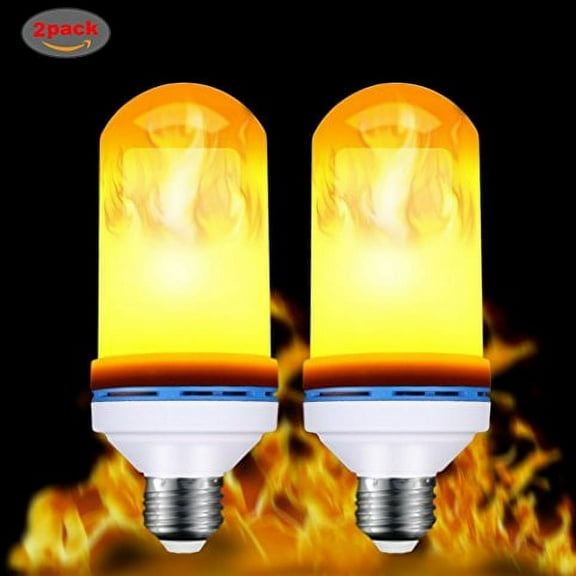 Luxon LED Flame Effect Light Bulb - 4 Modes with Upside Down Effect -2 Pack E26 Base LED Bulb - Flame Bulb for Christmas Home/Hotel/Bar Party Decoration