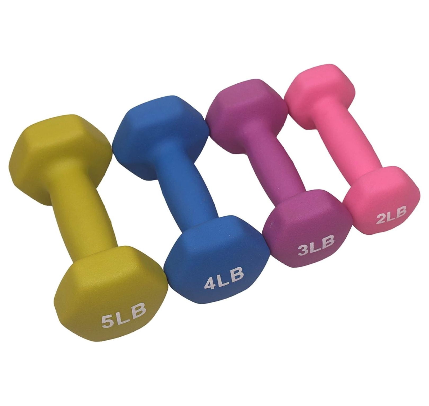 Neoprene Dumbbell Pair | Hex Hand Weights for Women & Men | Coated Colorful Weights for Home Gym | 2-20 lbs