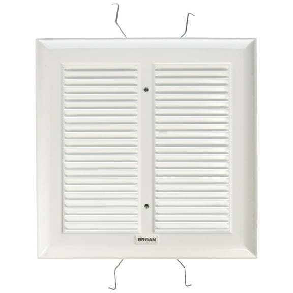 Broan S97011308 Spring Mounted Bathroom Fan Cover/Grille Assembly, White CA2