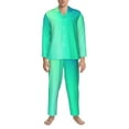 thumbnail image 3 of Daiia blue green colors for Men's Long-Sleeved Pajama Set – Soft & Comfortable Sleepwear Button-Up Pajamas Cozy Lounge Wear-XX-Large, 3 of 7