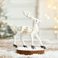 thumbnail image 2 of Uutvmp Christmas Reindeer Figurines 4.3inch, Foam Glitter Reindeer Figures with Moon and Christmas Tree Pattern Gold and White Standing Deer Statue, Artificial Animal Crafts for Tabletop Decor, 2 of 6