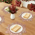 thumbnail image 2 of Set of 6 Snowflake Shape Placemats, Kitchen Table Mat, Seasonal Holiday Christmas Place Mats for Party Dining Table Rose Gold 15inch, 2 of 6