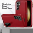 thumbnail image 6 of Allytech Rugged Case Compatible with Samsung Galaxy S23 FE with Hidden Kickstand, [Military Grade Drop Protection] Soft TPU Hard PC Bumper Non-Slip Shockproof Full Protective Case, Red+Black, 6 of 8