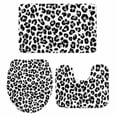 thumbnail image 2 of Black Leopard Stripes Bathroom Rugs Set Retro Black White Animal Print Non Slip Absorbent Soft Bath Mats 3 Piece Set with Bathroom Rug, U-Shaped Floor Mat, Toilet Seat Cover Small Size, 2 of 9