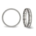 thumbnail image 3 of Ladies or Mens Titanium Polished Criss-Cross Grooved Band Ring (5mm), 3 of 4