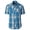 1045W - Turquoise / White / Black Line, variant on Mens Western Cowboy Short Sleeve Shirt with Snap Buttons