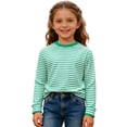thumbnail image 4 of Boys Girls Striped Long Sleeve Crewneck T Shirt Casual Kids Top Soft Tee Comfortable For Childrens, 4 of 6
