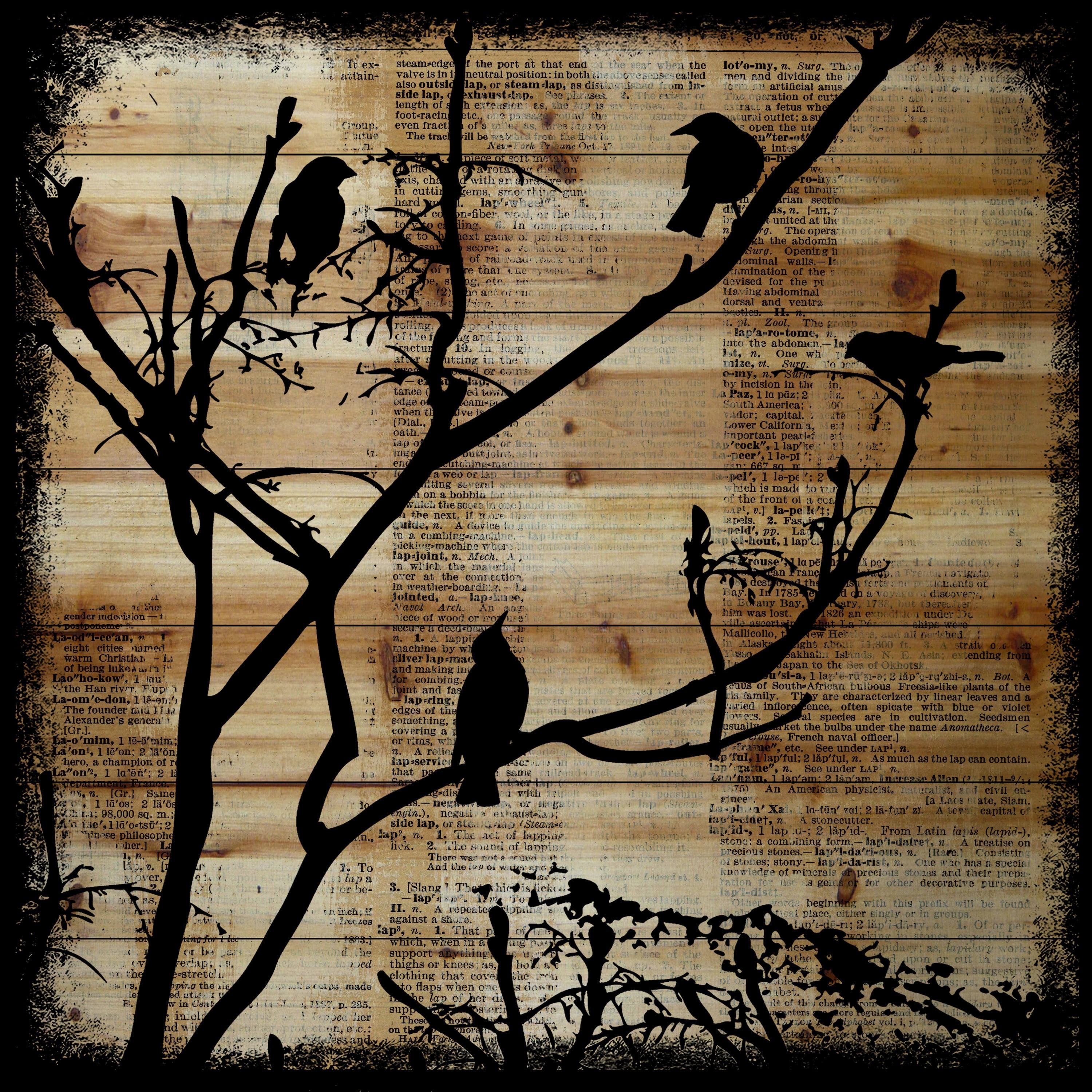 Marmont Hill "Branch Silhouette" by Vicki Butler Painting Print on Natural Pine Wood