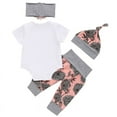 thumbnail image 2 of Esho Newborn Baby Girls Clothes, Toddler Girl Floral Romper Bodysuits+Long Pants+Hat/Headband Set, 3/4 Pieces, 0-24M, 2 of 7