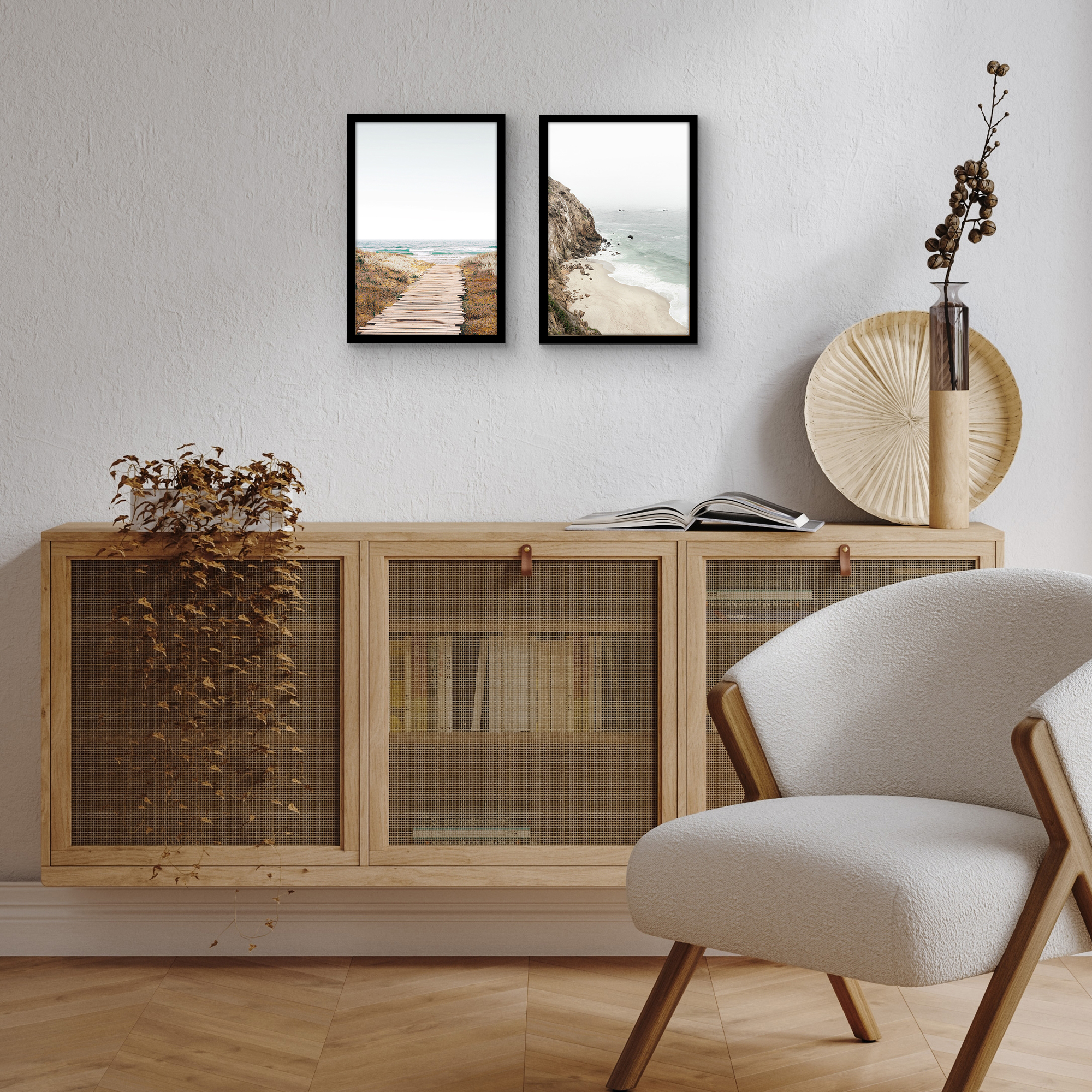 Americanflat 8x12 Picture Frame with Shatter-Resistant Glass 2 Pack Streamline Collection Thin Border - Black