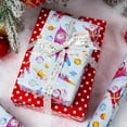 thumbnail image 4 of Christmas Reversible Wrapping Paper Roll for Kids - Santa on Rockets & Polka Dot, Space Theme Gift Wrap for Christmas, New Year Celebration, Holiday, Party - Mini Roll - 17 Inch x 33 Feet, 4 of 12