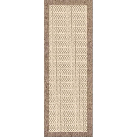 Couristan 2.25' x 11.75' Flatwoven Rectangular Area Throw Rug Runner - Beige and Brown