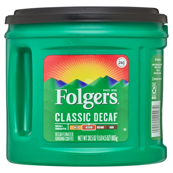 Folgers Classic Decaf Ground Coffee, Medium Roast, 30.5-Ounce