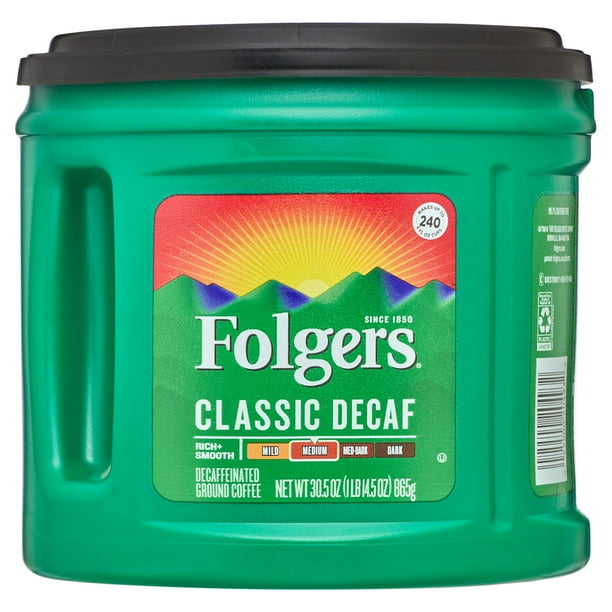 Folgers Classic Decaf Ground Coffee, Medium Roast, 30.5Ounce
