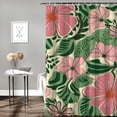 thumbnail image 2 of Fenyluxe Mid Century Modern Abstract Geometric Boho Shower Curtains for Bathroom, Cute Pink Floral Bathroom Shower Curtain, Vintage Bath Curtain, Waterproof Fabric Shower Curtain 60x72, 2 of 7