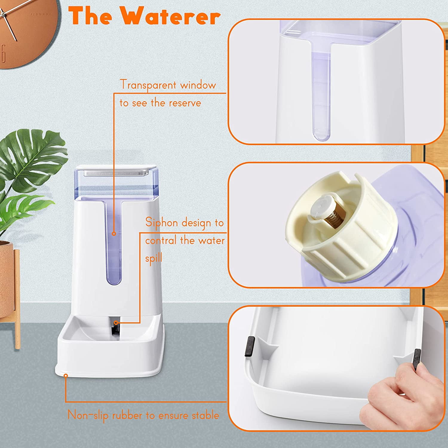 Distributeur Automatique Nourriture Et Eau Pour Chat - 2 En 1, Capacité 2L + 1L - Anti-débordement - Pour Vacances