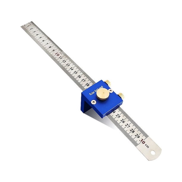 Speravity Regla de trazado de acero inoxidable de 30cm, regla de carpintería de medición de ángulo anticorrosivo reutilizable, herramienta de Medidores de medidas dimensionales Azul