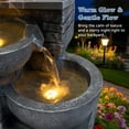 thumbnail image 5 of Alukang 21.85" Outdoor Water Fountain, 4-Tier Cascading Garden Waterfall Fountains with Warm LED Lights, Floor Standing Fountain Water Feature for Garden Patio, Backyard, Home Decor, Gray, 5 of 11