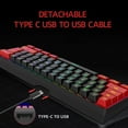 thumbnail image 2 of TEMOGU-60% Wired Gaming Keyboard, Ultra-Compact RGB Backlit Small Gaming Keyboard for PC Computer Gamer (Red and Black), 2 of 4