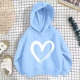 thumbnail image 4 of Ohufall 1-10 Years Kids Girls Sweatshirts Hooded Heart Print Long Sleeve Top Casual Loose Comfy Fashion Sweatshirt, 4 of 6