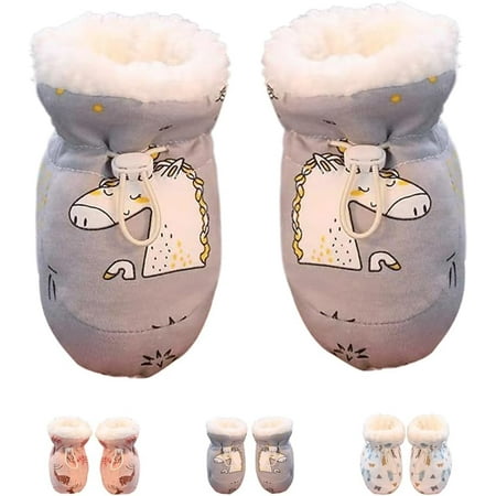 Warm Fur Baby Boots  2025 Upgraded Winter Warm Fleece Baby Booties  Anti-Slip Soft Sole Infant Sock Shoes  Anti-fall Baby Winter Snow Boots